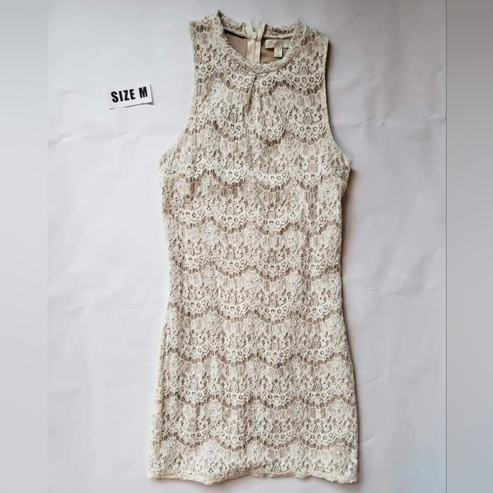 Cream Lace Mini Dress
